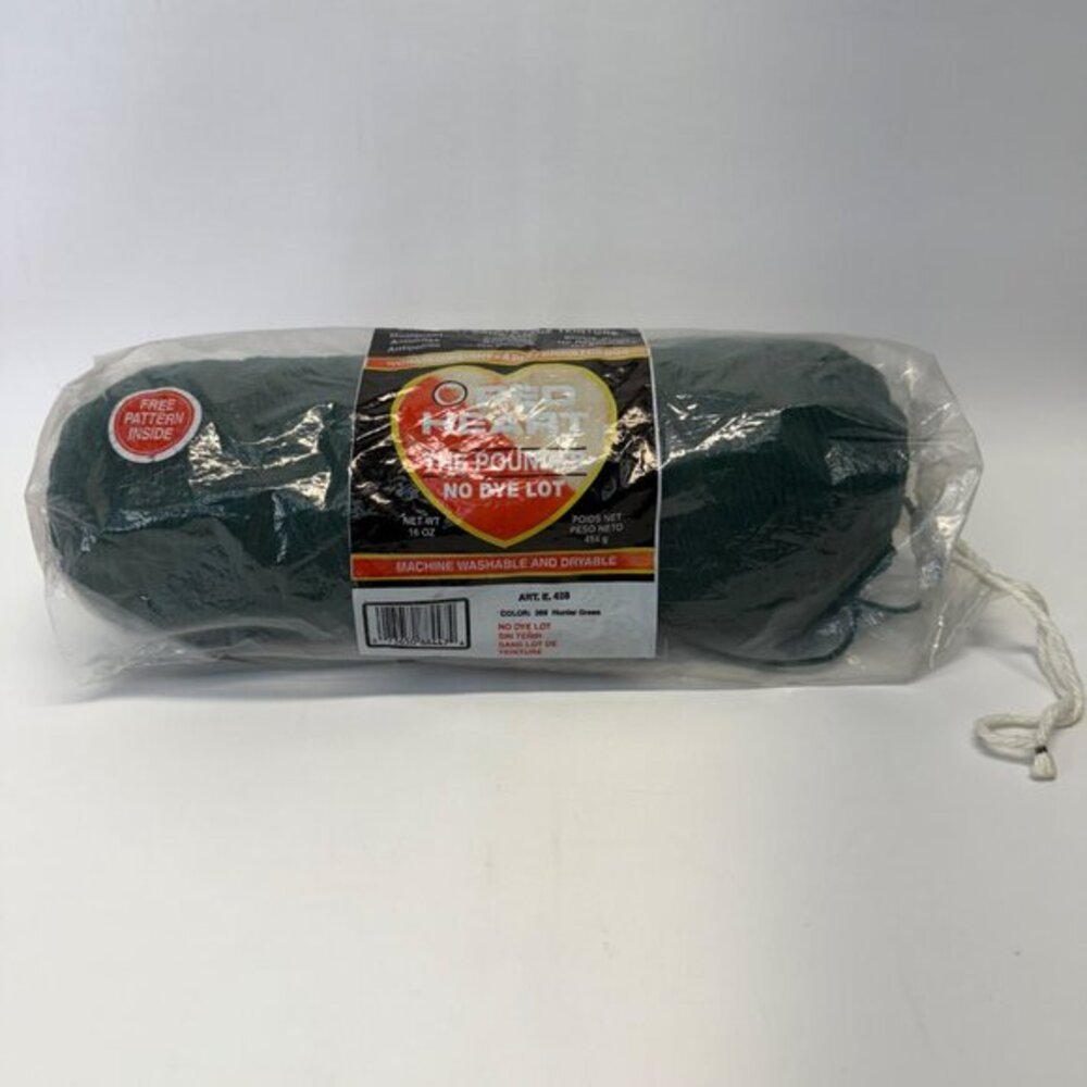 Red Heart The‎ Pounder Acrylic Yarn 389 Hunter Green No Dye Lot 16 oz